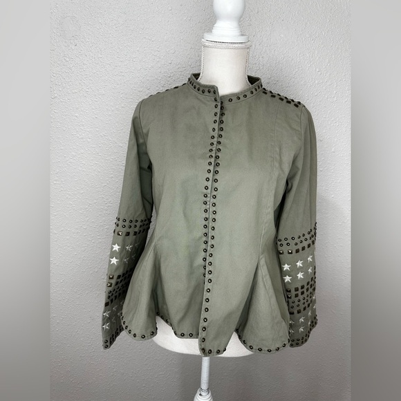 Spell and The Gypsy Eagleback Matinee Embroidered
Studded Khaki Jacket L run S/M - Picture 4 of 13